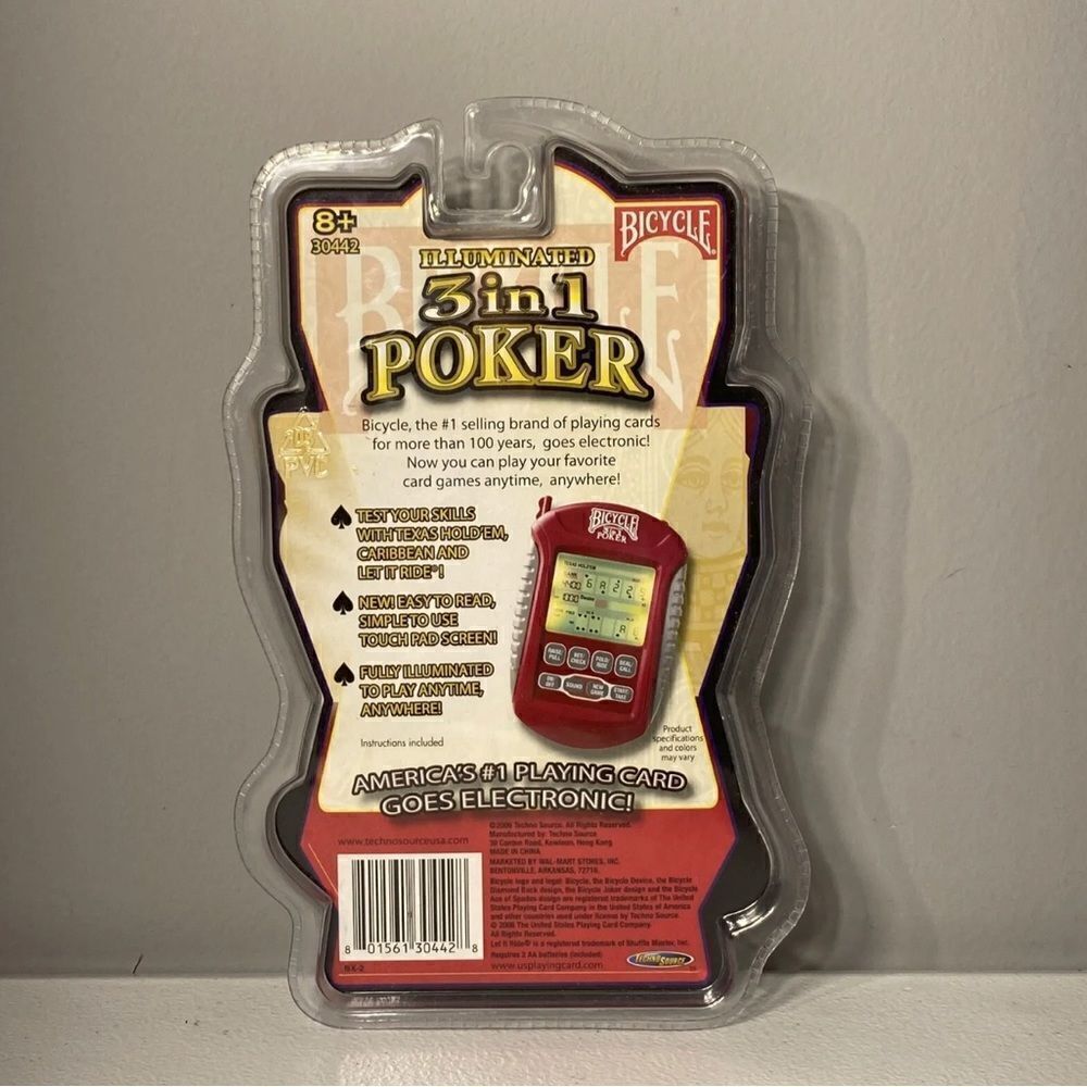 Bicycle Illuminated 3 in 1 Poker Electronic Handheld Game - Factory Sealed - Picture 2 of 2